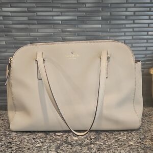 Kate Spade Cream Shoulder Bag with Textured Leather